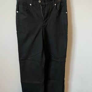 Black Straight Leg Jeans with Rich Tone